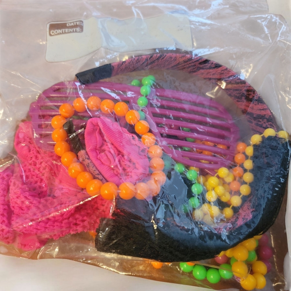 80s Beaded Jewelry Set with Headband